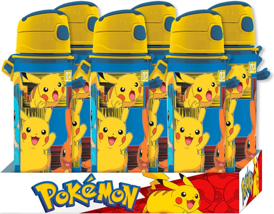 Pokemon Pikachu drinkfles/drinkbeker/bidon met drinktuitje - Blauw - aluminium - 600 ml