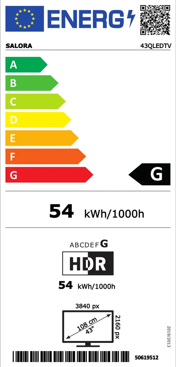 Salora 43QLEDTV 4K Smart TV - 43 Inch - Zwart