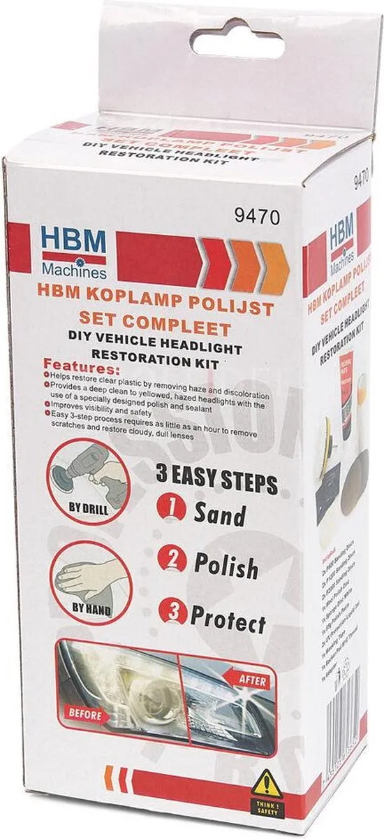 HBM Koplamp Polijst Set - 14 Stuks