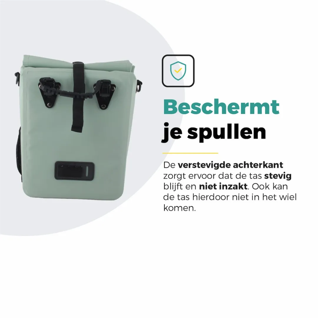 Voltano Fietstas 16L Mint Groen - Waterdicht
