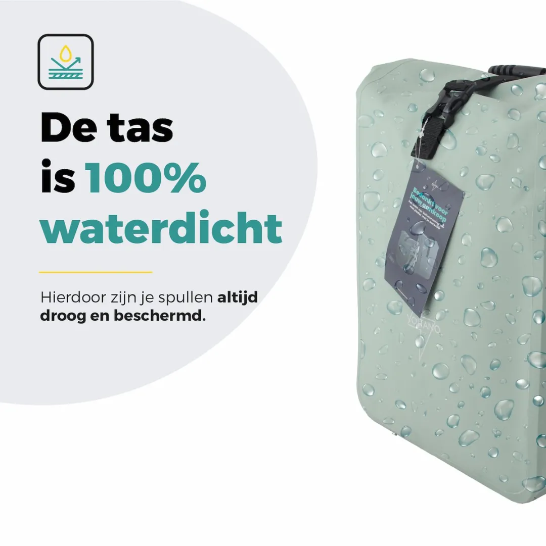 Voltano Fietstas 16L Mint Groen - Waterdicht