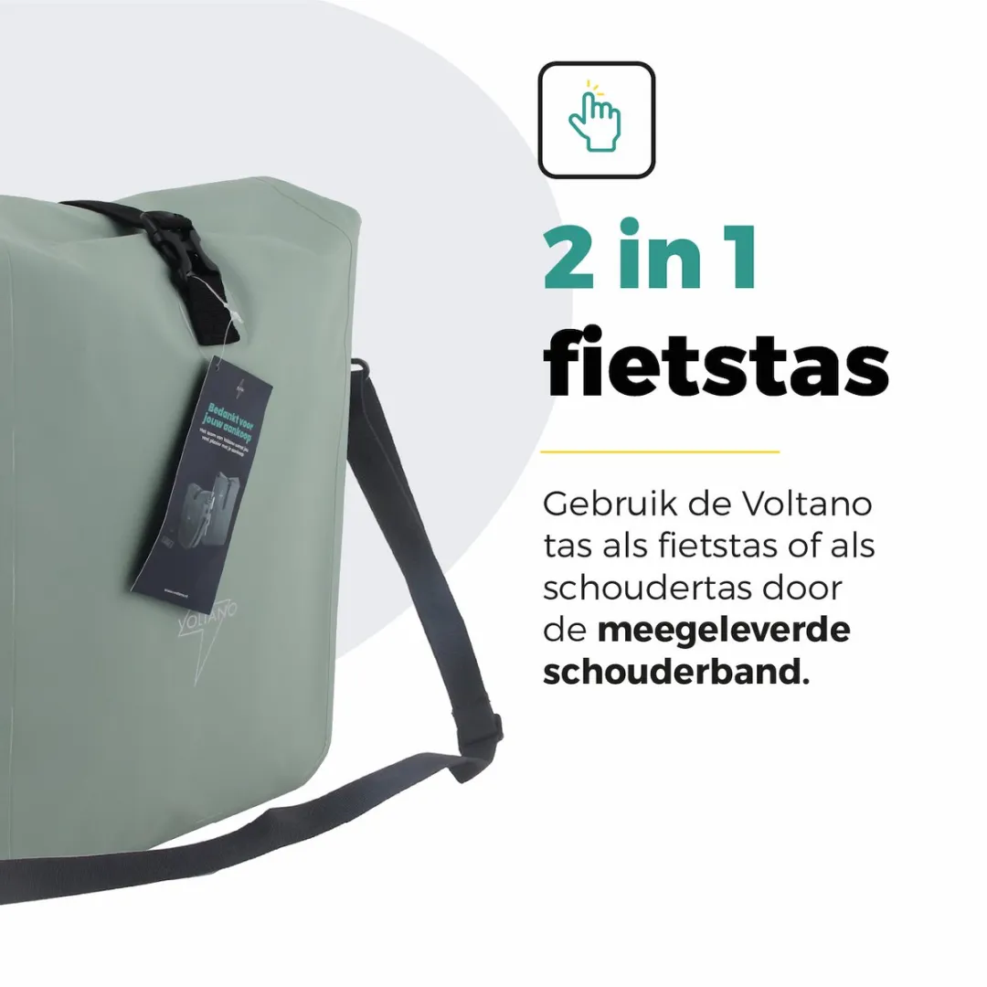 Voltano Fietstas 16L Mint Groen - Waterdicht