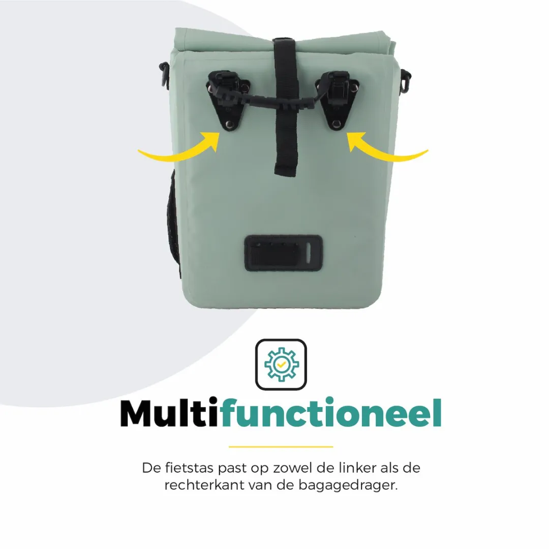 Voltano Fietstas 16L Mint Groen - Waterdicht