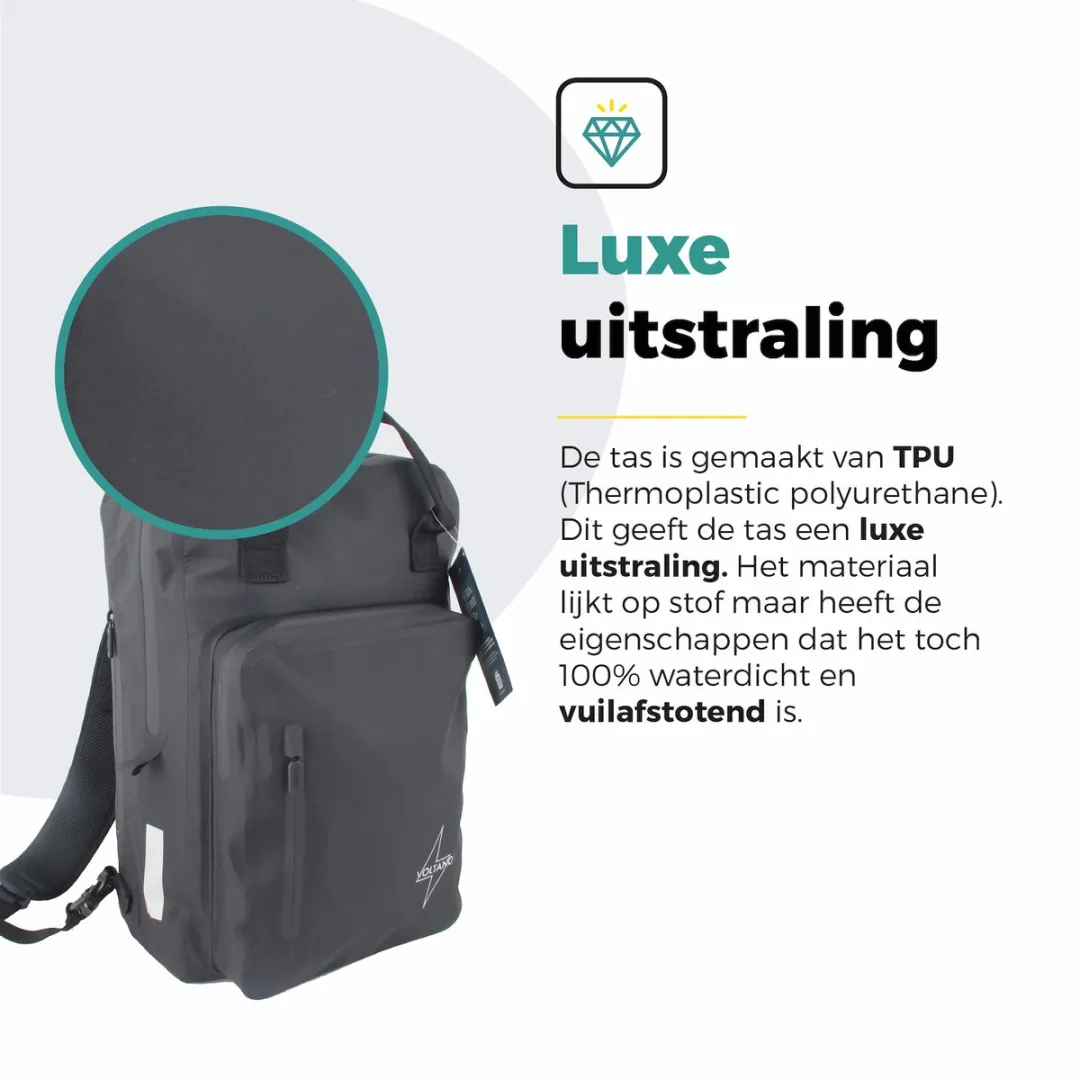 Voltano City Enkele Fietstas Rugzak 25L - Zwart