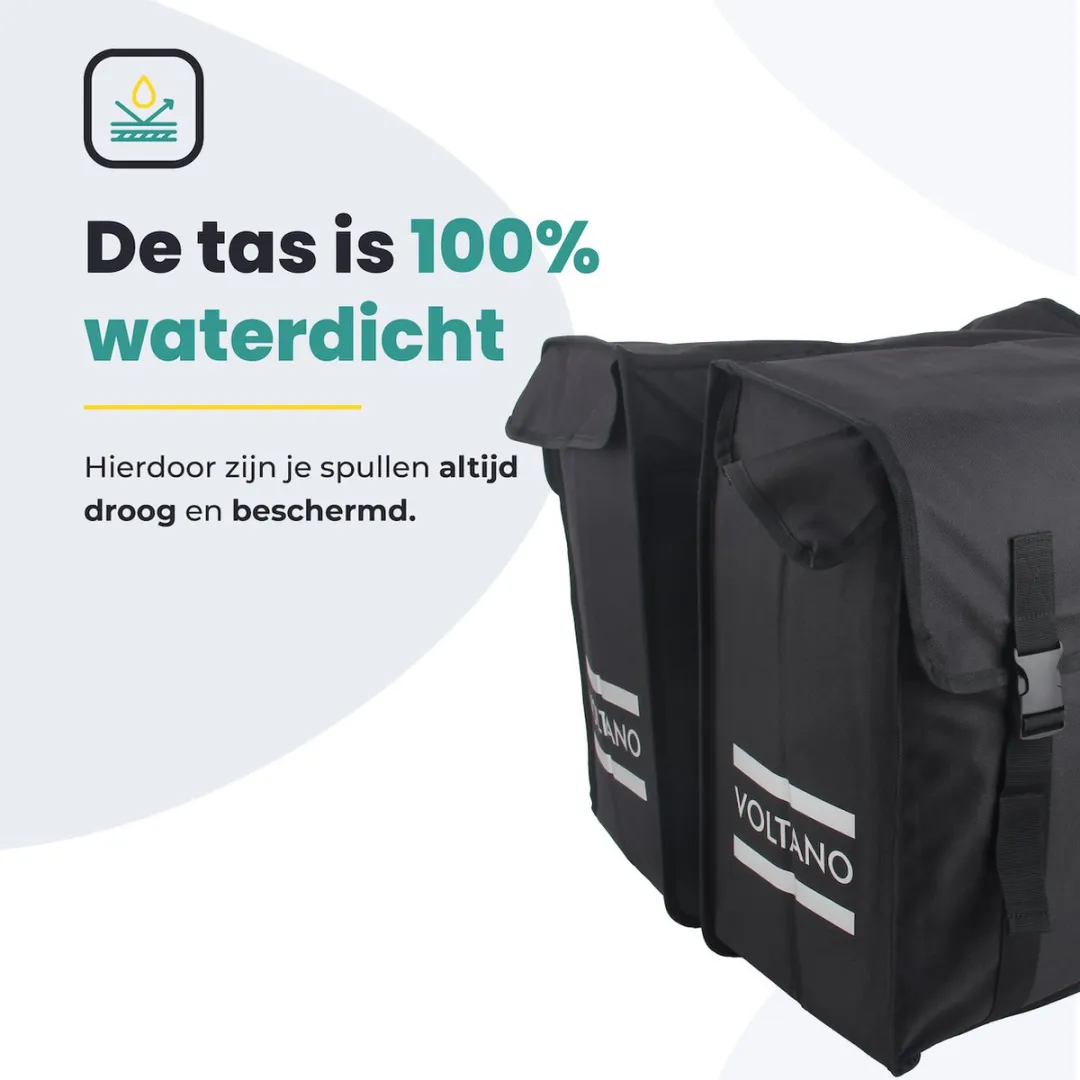 Voltano Dubbele Fietstas XXL 60L - Zwart