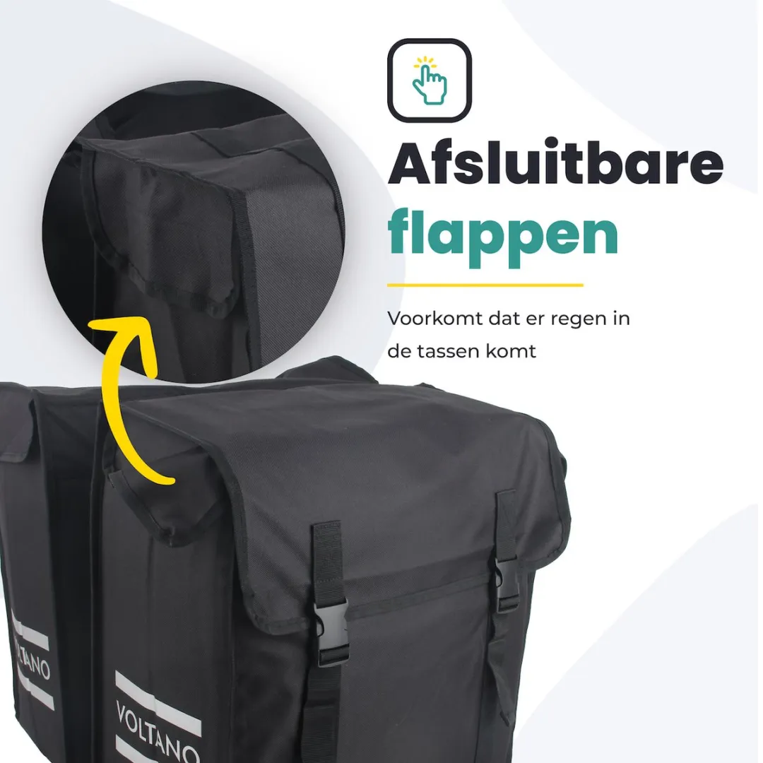 Voltano Dubbele Fietstas XXL 60L - Zwart