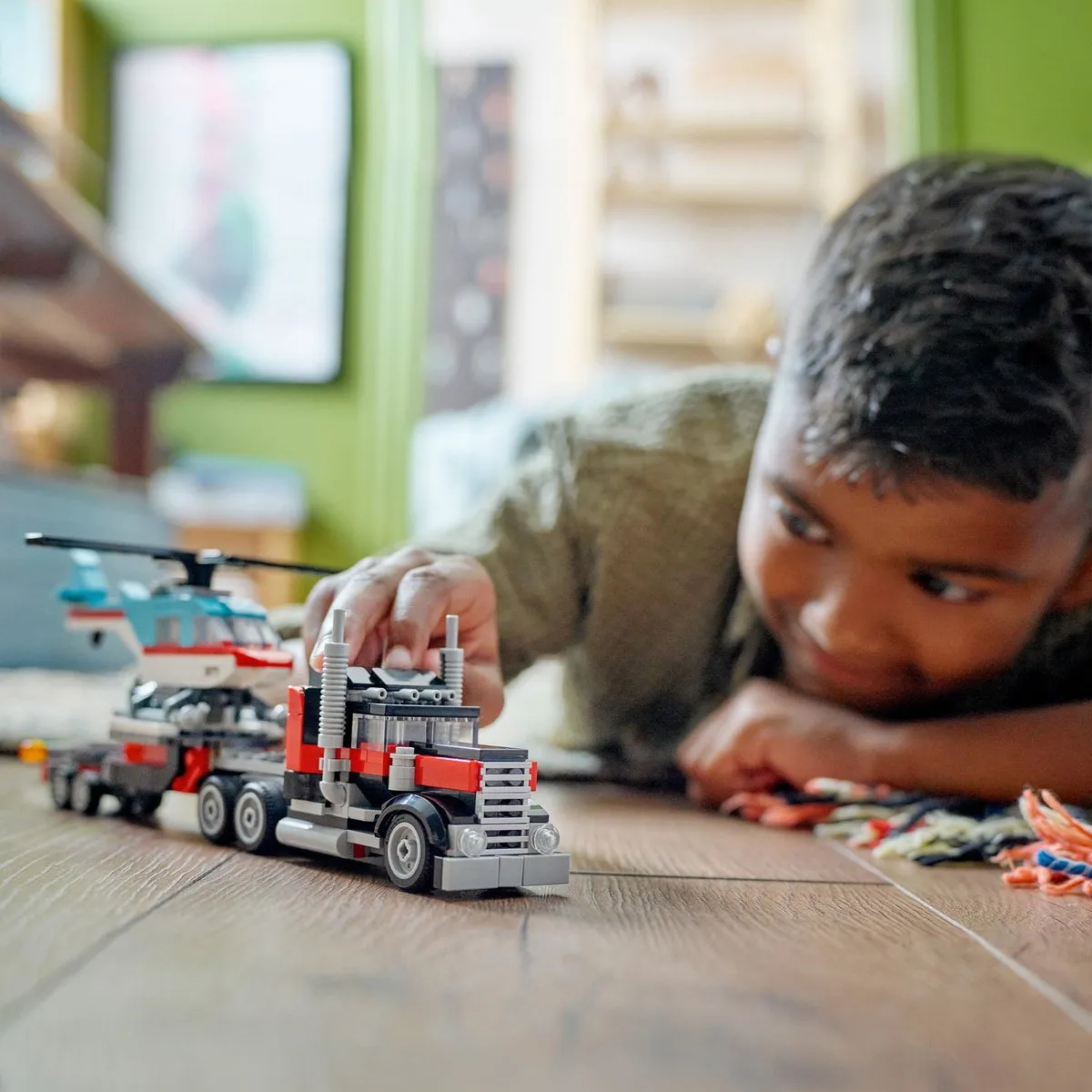 LEGO Creator 3in1 Truck met Helikopter 31146 - 270 Stukken