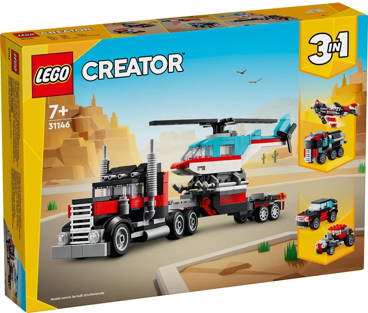 LEGO Creator 3in1 Truck met Helikopter 31146 - 270 Stukken