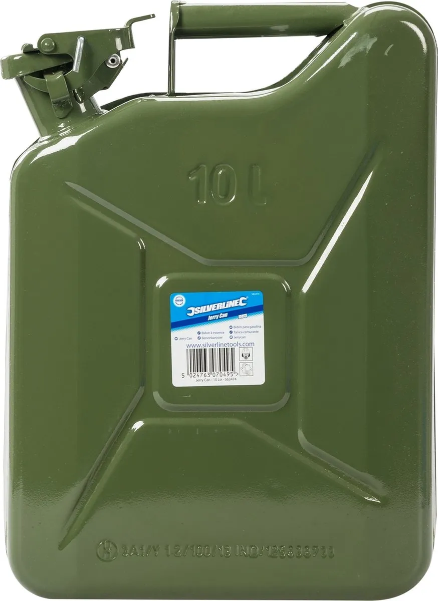 Silverline Metalen Jerrycan 10L - Groen
