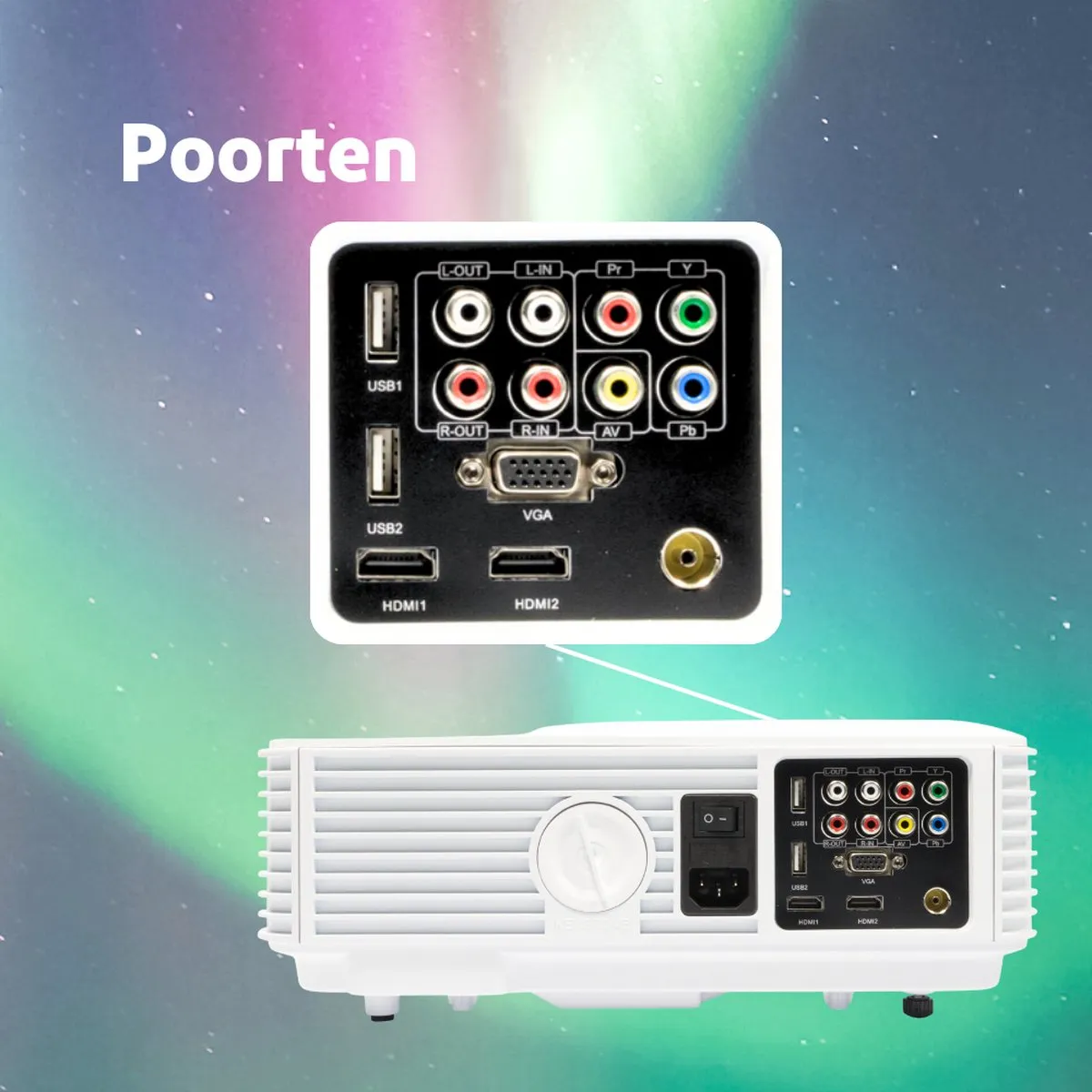 Salora 58BHD2500 Mini Beamer - LED - HDMI/USB - Kleurenmix