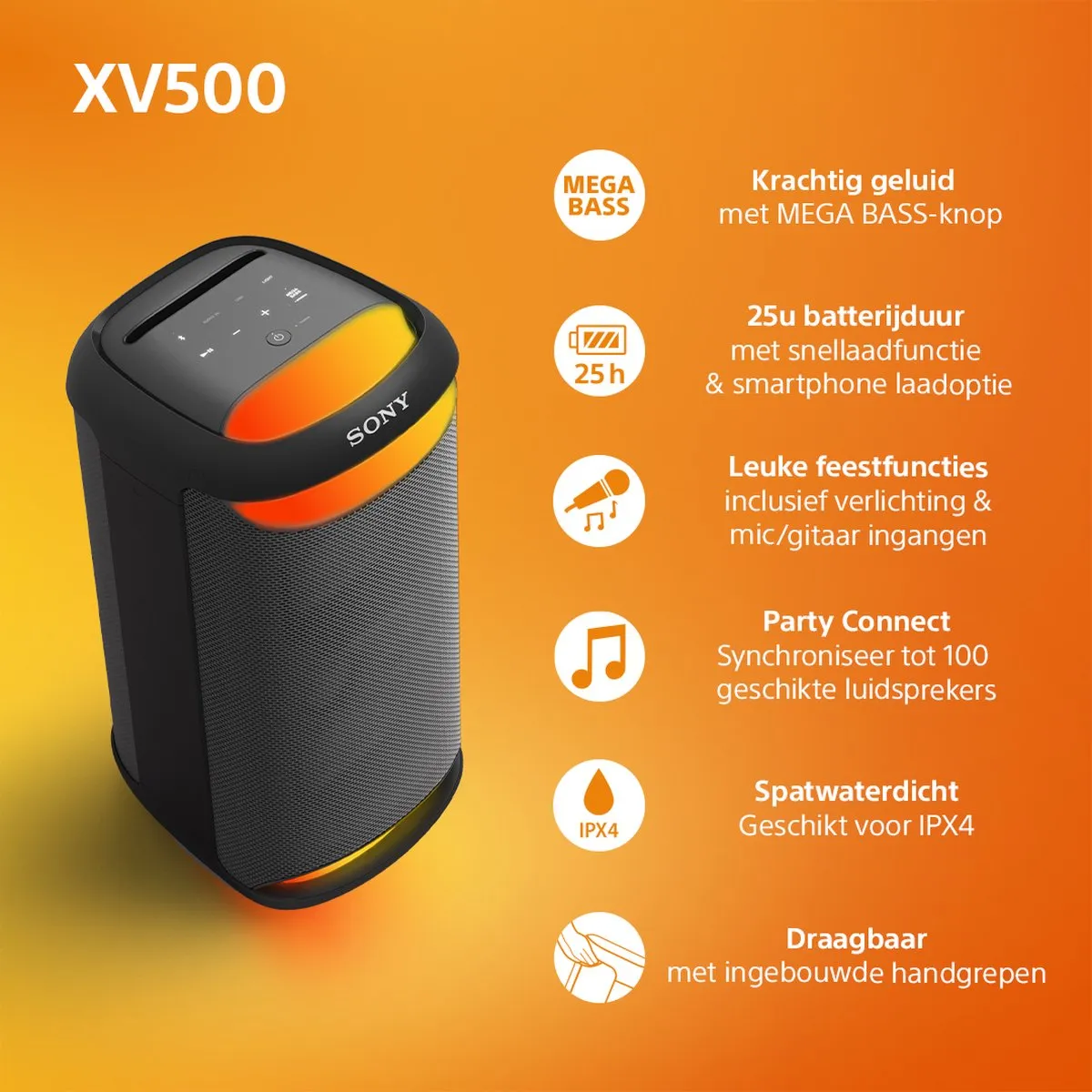 Sony SRS-XV500 Partybox - Zwart