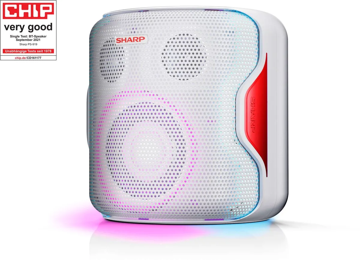Sharp PS-919(WH) Partyspeaker 130W - Wit - afbeelding 6 van 6