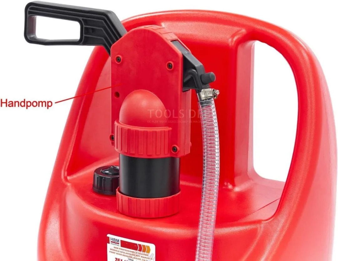 HBM Professionele 75L Mobiele Opslagtank - Benzine/Diesel/Oliën - Handpomp