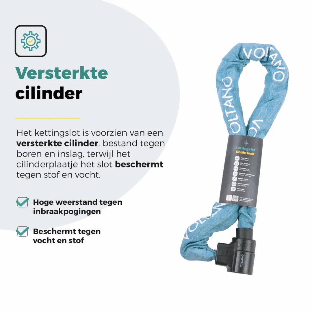 Voltano ART4 Kettingslot Solid Ice Blauw 110cm