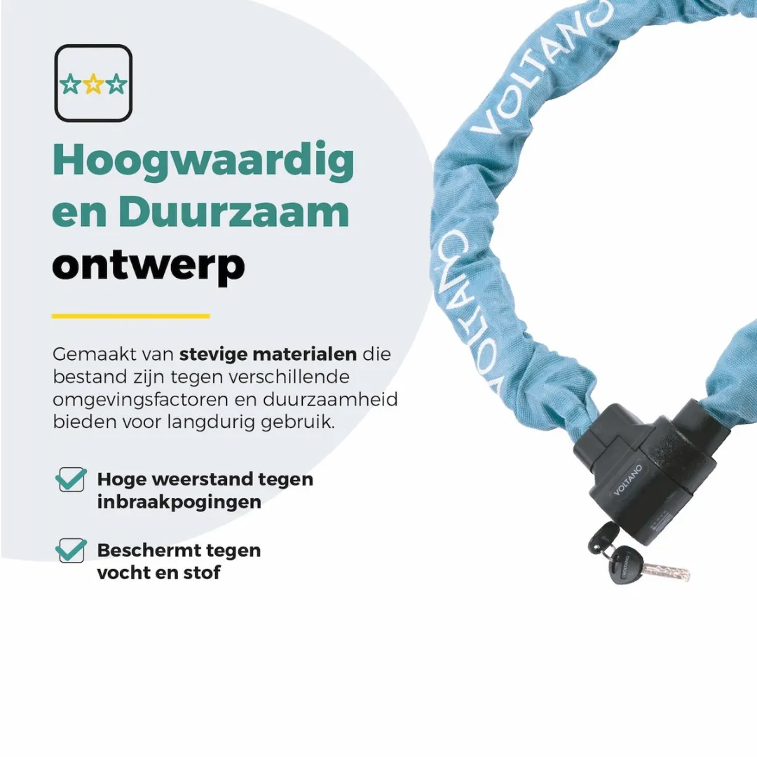 Voltano ART4 Kettingslot Solid Ice Blauw 110cm - afbeelding 6 van 6