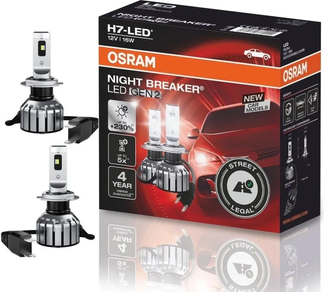 Osram H7 LED Night Breaker Set 64210DWNB - 2 Stuks - Koud Wit - afbeelding 6 van 6