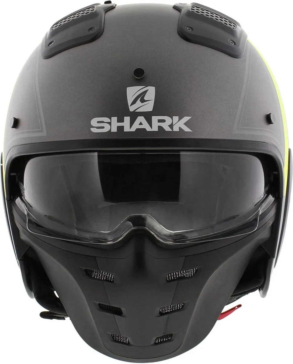 Shark X-Drak Trial Helm Terrence - XS - Mat Antraciet Geel