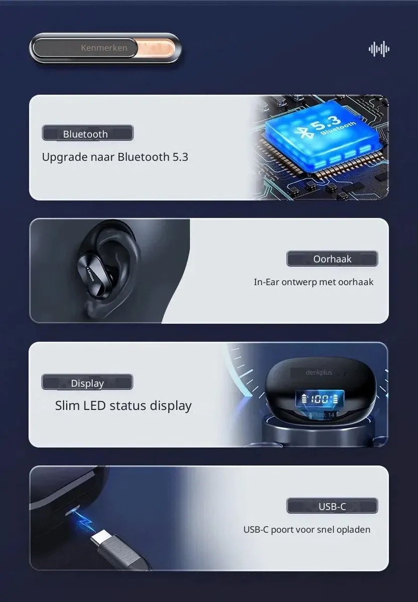 Lenovo Thinkplus Livepods LP75 Oortjes - Zwart