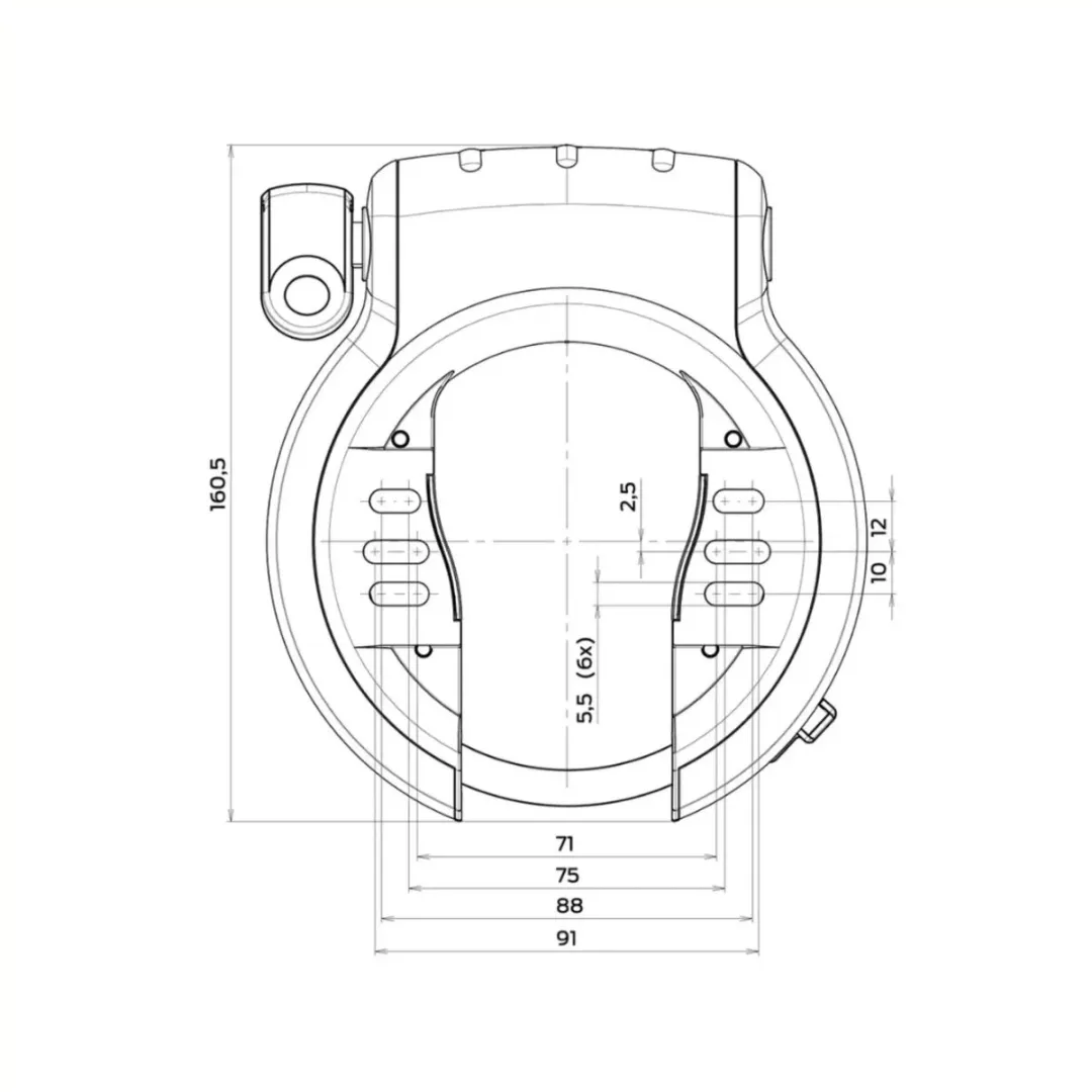 AXA Ringslot BIS556550965415M - Zilver/Zwart