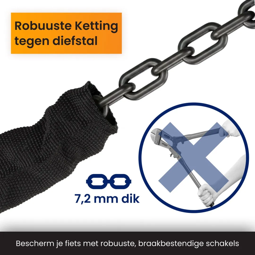 R2B Fietsslot met cijfercode 110cm - Kettingslot - Zwart