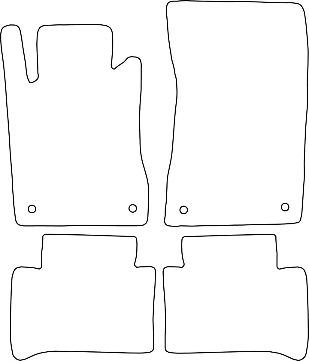 Mercedes E-Klasse W211 Velours Vloermatten - 4 Stuks - Zwart