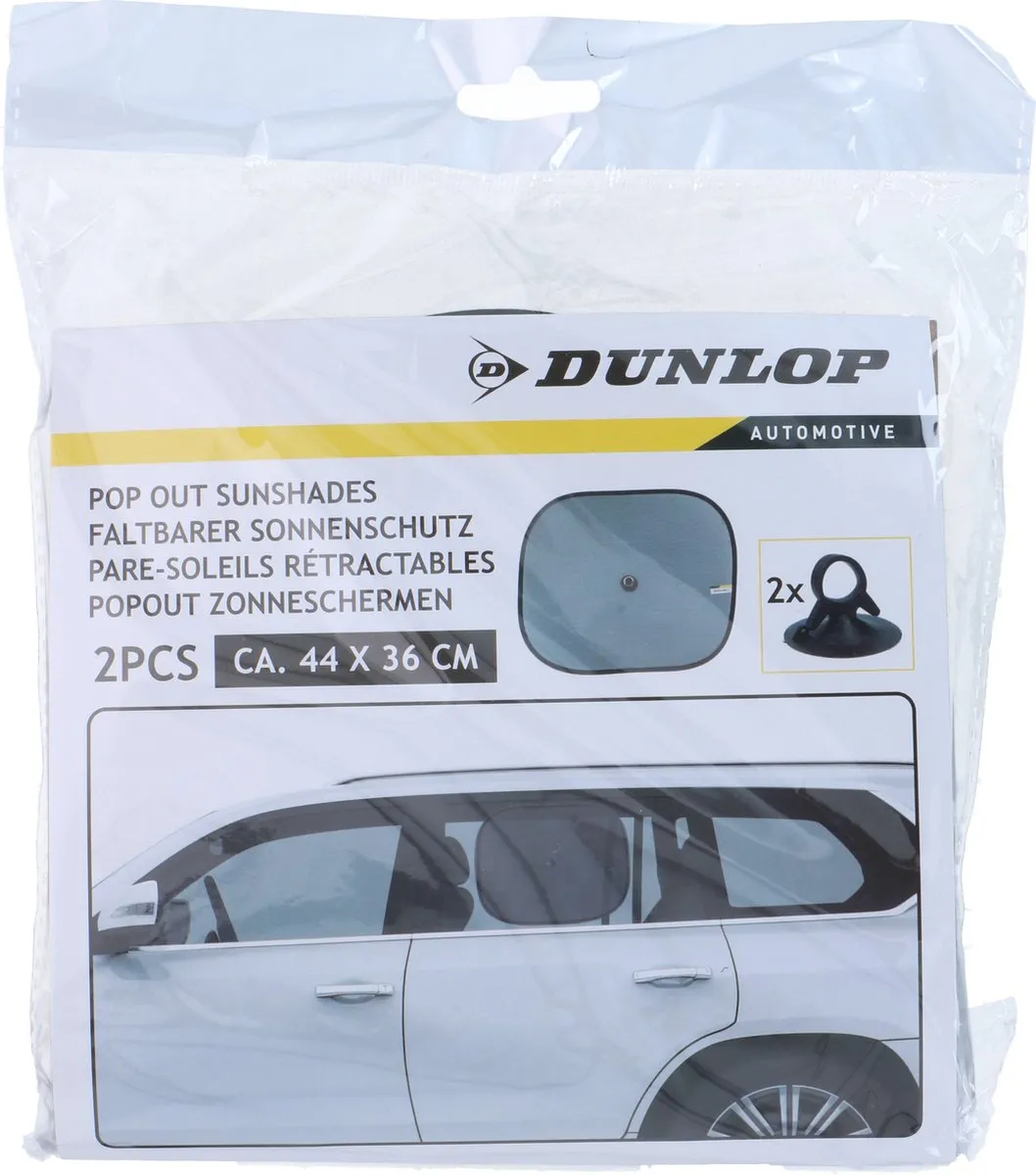 Dunlop Auto Zonneschermen 2x - Antraciet - 44x36cm