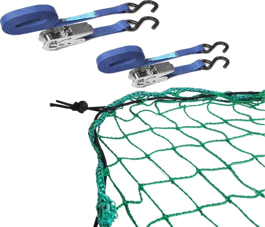Jumbo Aanhangernet Set 2x3m + 2x500cm Spanbanden 600KG - Blauw/ Groen
