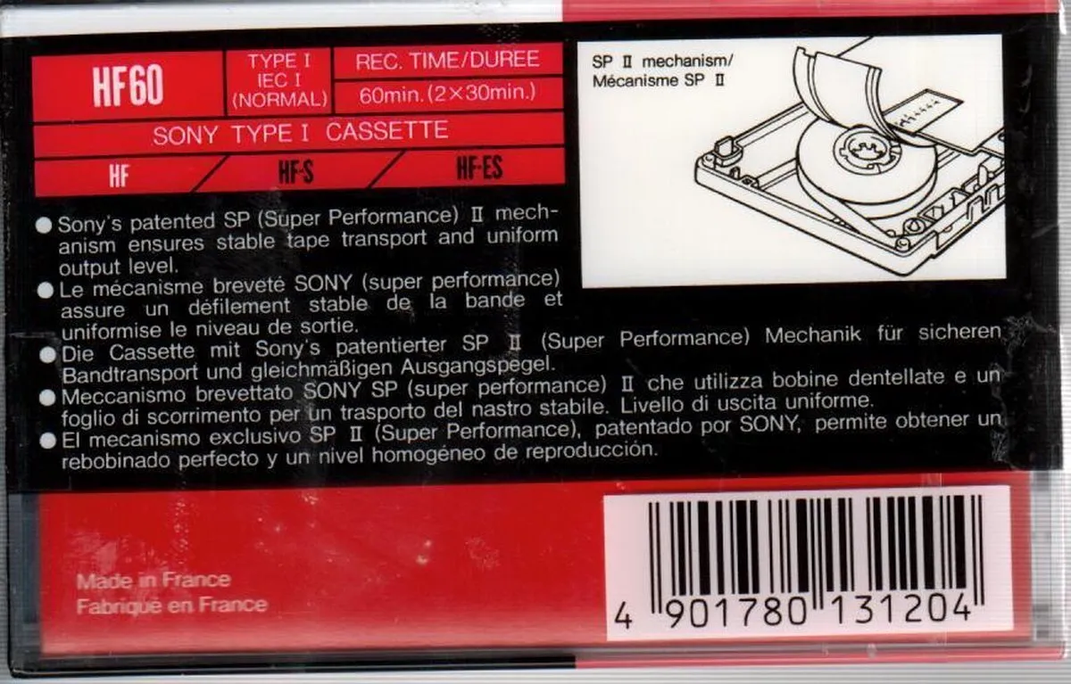 Sony HF60 Cassettebandje 2x30min - Zwart