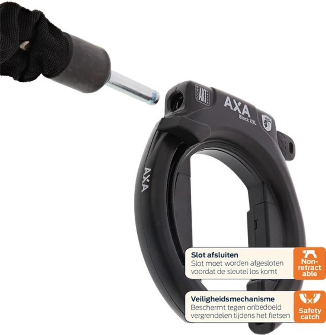 AXA Block XXL ART2 Ringslotset - 100cm Insteekketting - Zwart