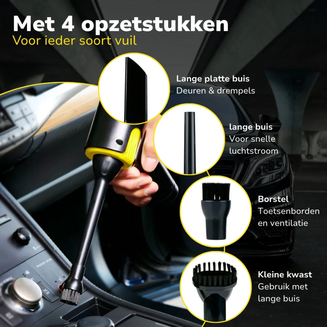 Dunlop Auto Stofzuiger 6 Stuks - Zwart/Geel