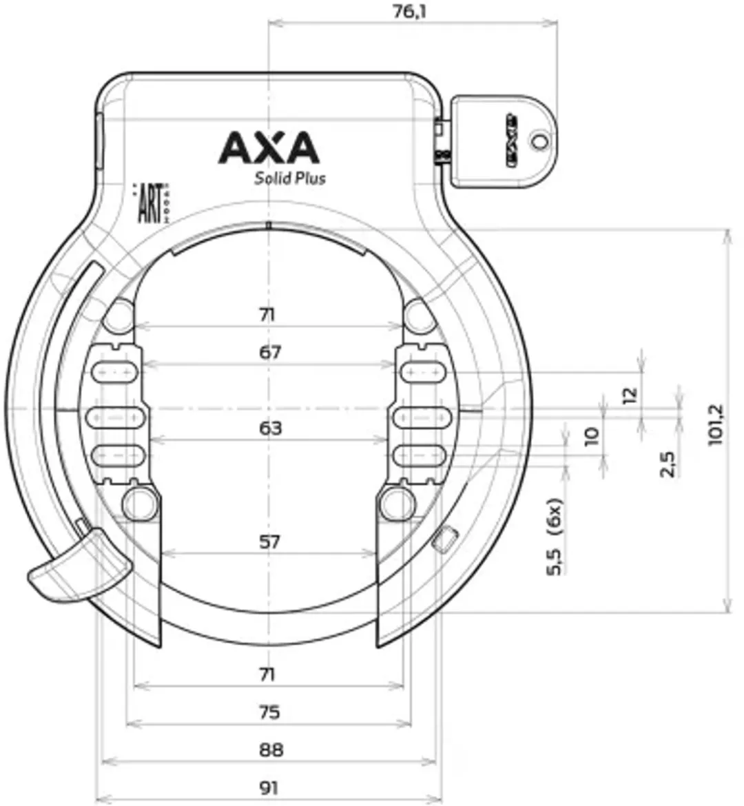 AXA Solid Plus ART2 Ringslot - 180cm Insteekkabel - Zwart