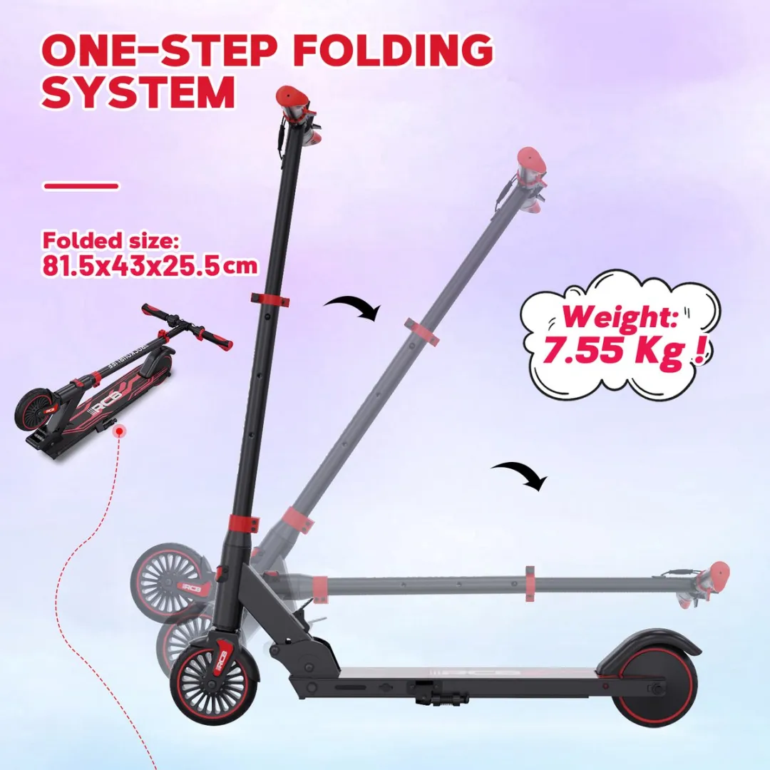 RCB Kinderstep Inklapbaar 250W - 20km/u Rood - afbeelding 6 van 6