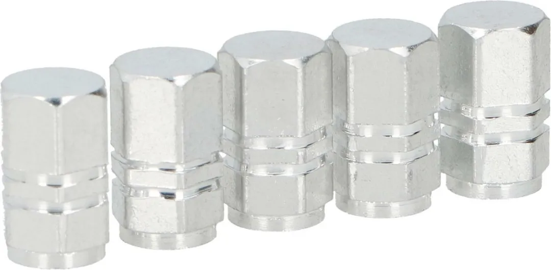 Dunlop Ventieldoppen 5-delig - Zilver - Aluminium