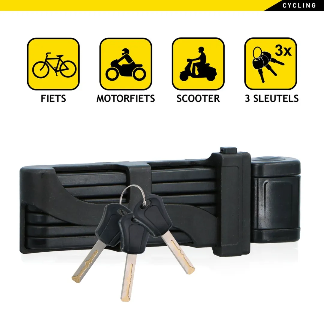 Dunlop Opvouwbaar Scooterslot - 3 Sleutels - Zwart