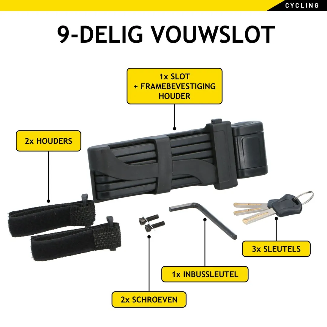 Dunlop Opvouwbaar Scooterslot - 3 Sleutels - Zwart - afbeelding 6 van 6