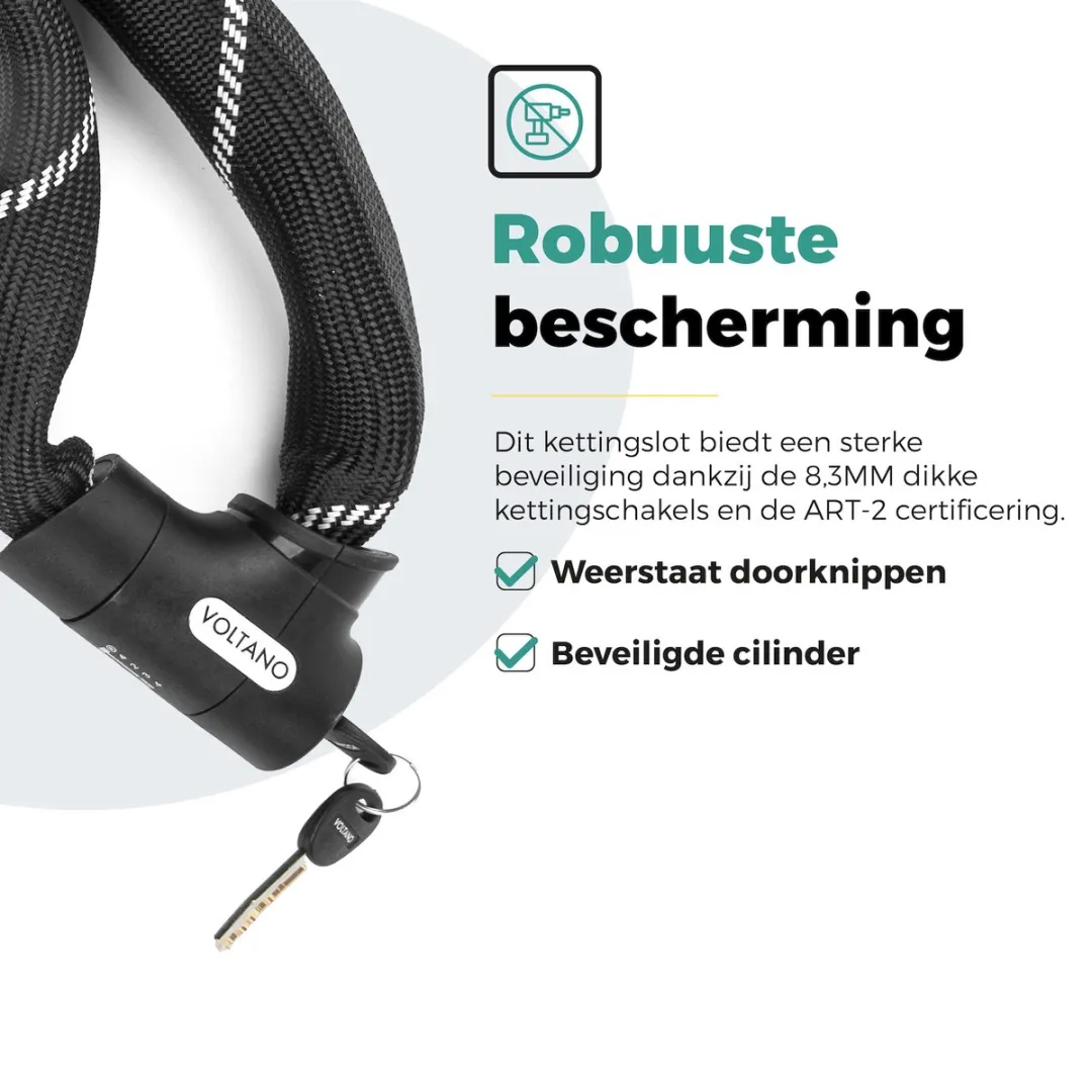 Voltano ART2 Kettingslot 120cm - Zwart