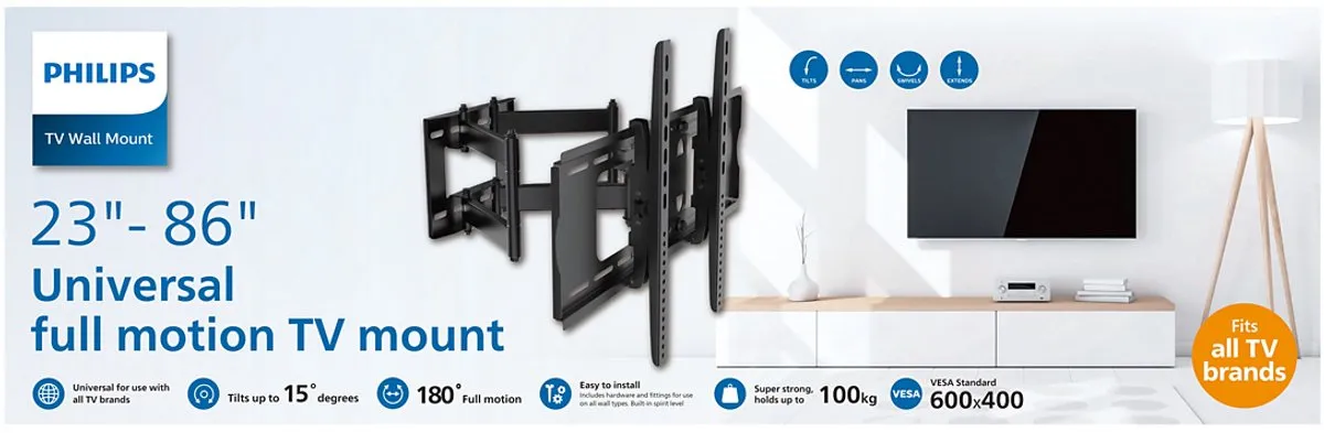 Philips SQM9640/00 TV-Bevestiging 86" - Zwart