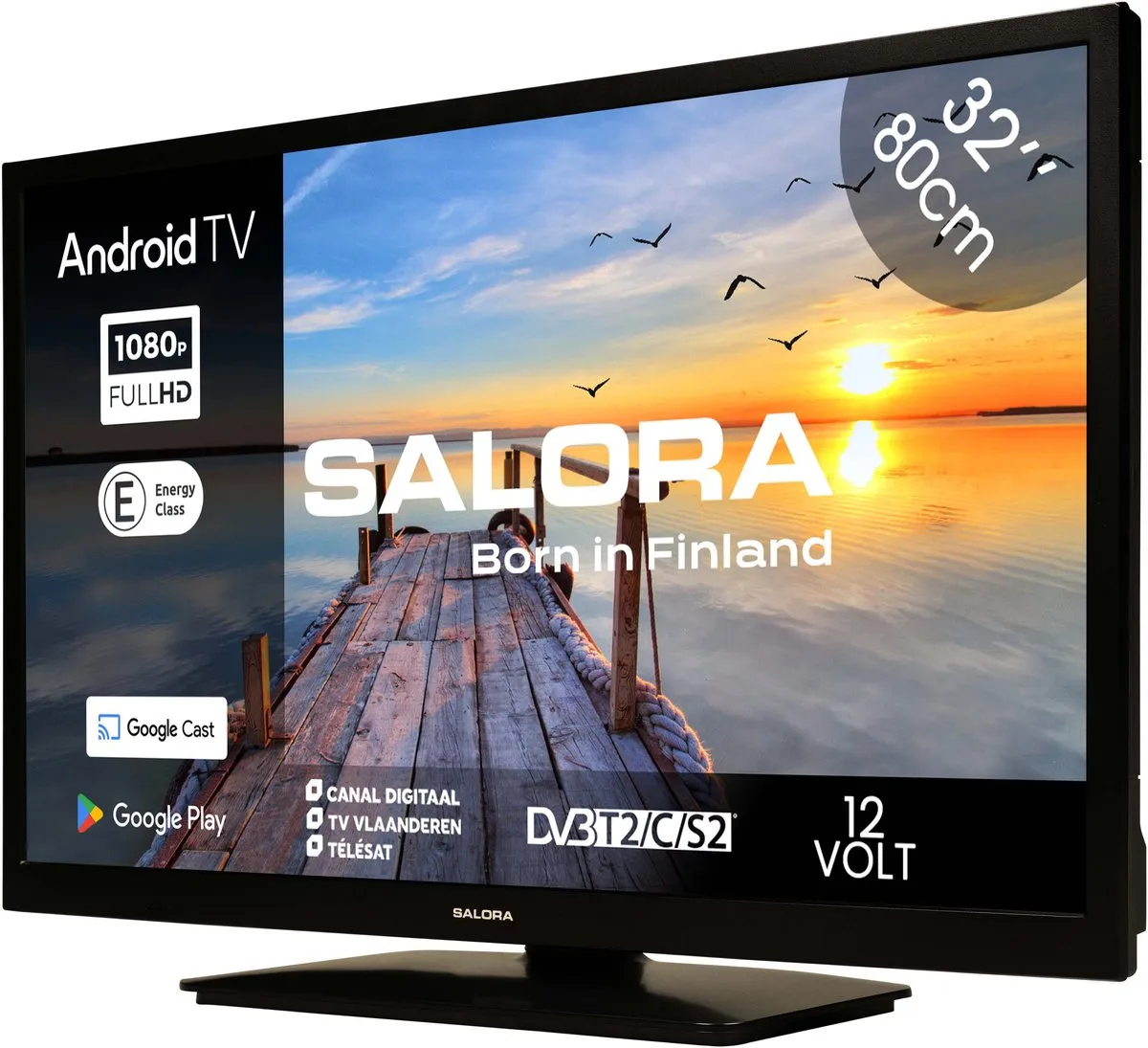 Salora MOBILE32TV 32 Inch Smart TV - 12V - Zwart