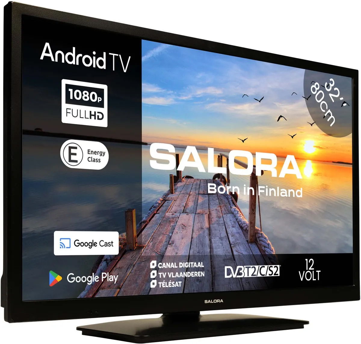 Salora MOBILE32TV 32 Inch Smart TV - 12V - Zwart