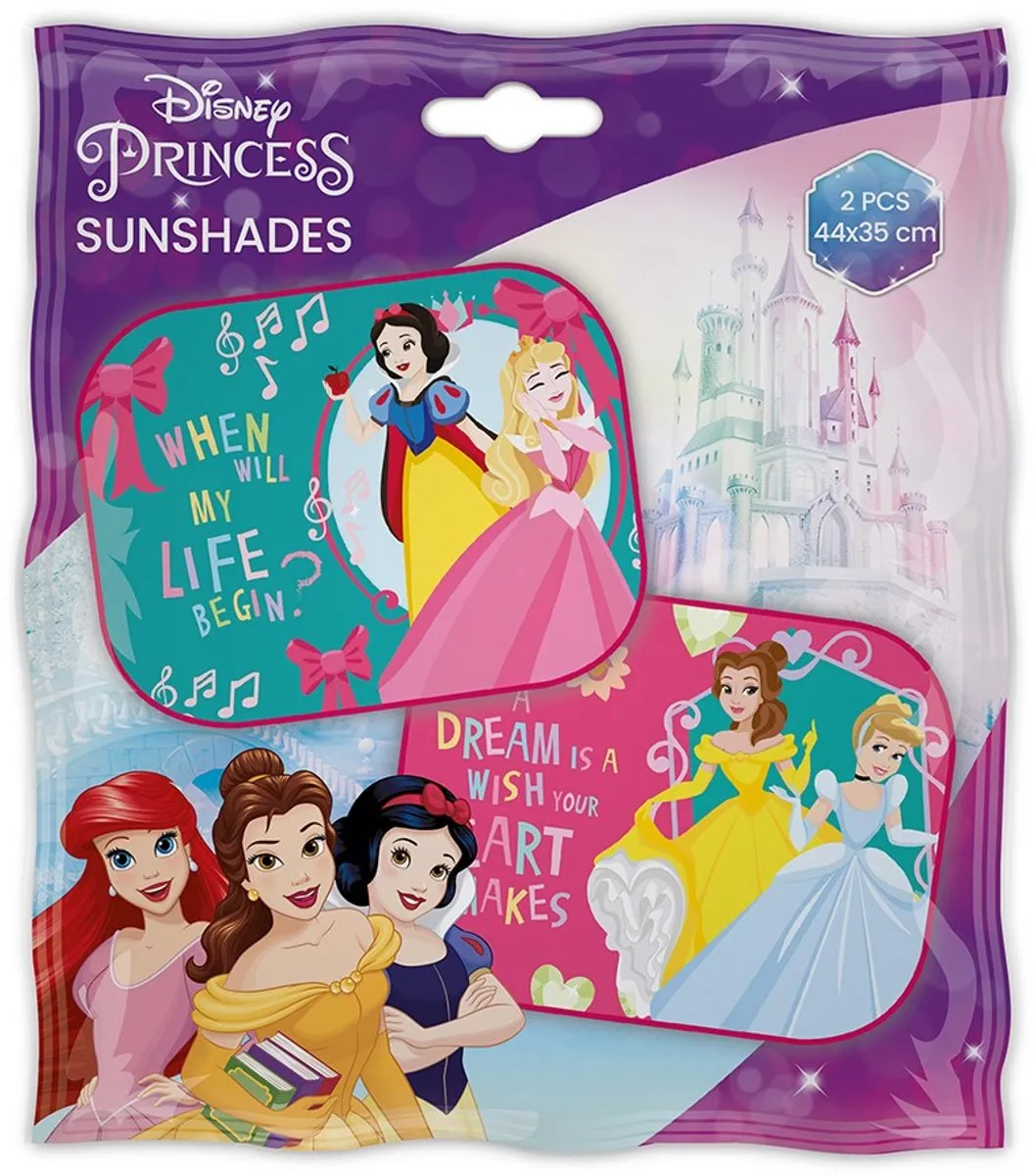 Disney Princess Zonnescherm 36x45cm - Blauw/roze - 2 Stuks - afbeelding 4 van 5
