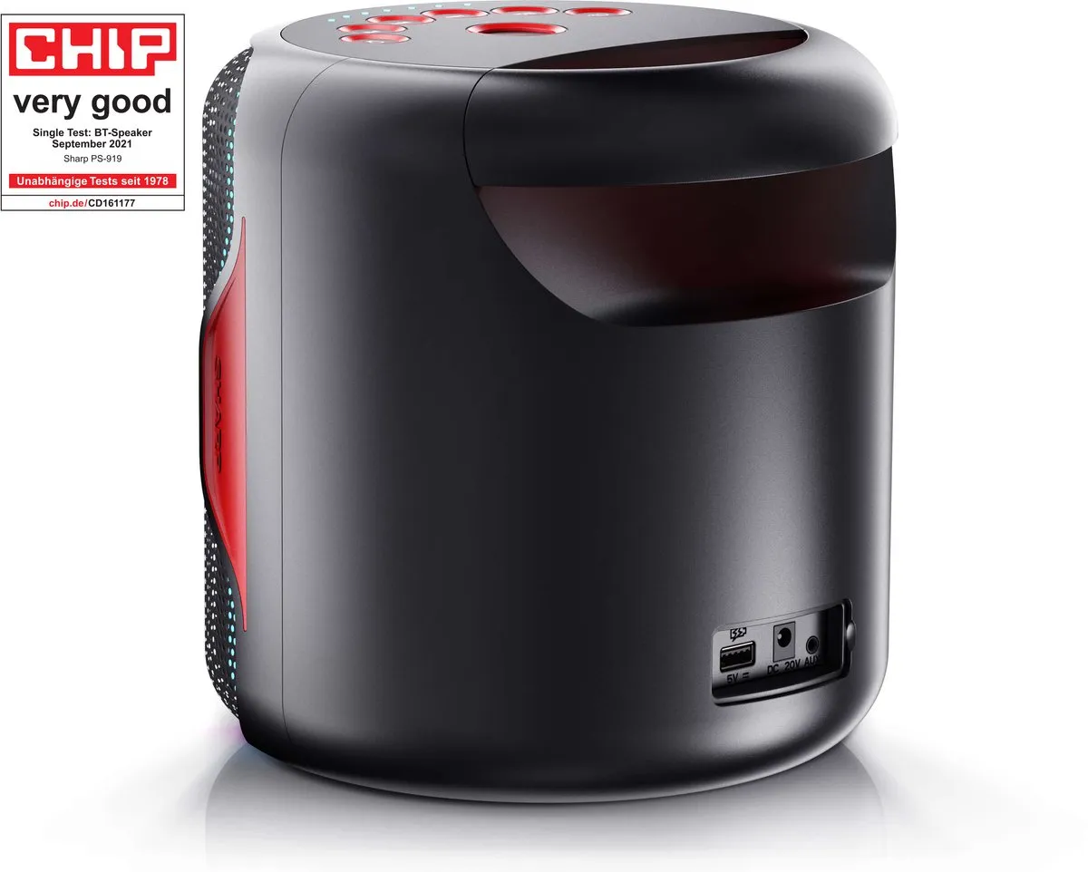 Sharp PS-919 Partyspeaker 130W - Zwart - afbeelding 6 van 6