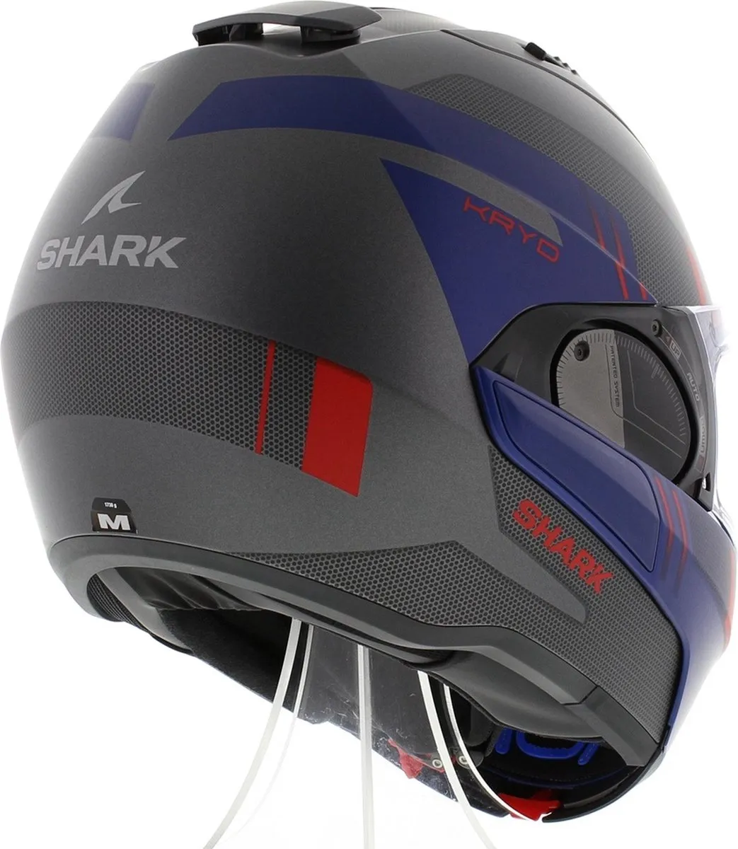 Shark Evo ES Kryd Mat Antraciet/Blauw/Rood ABR Systeemhelm - XS