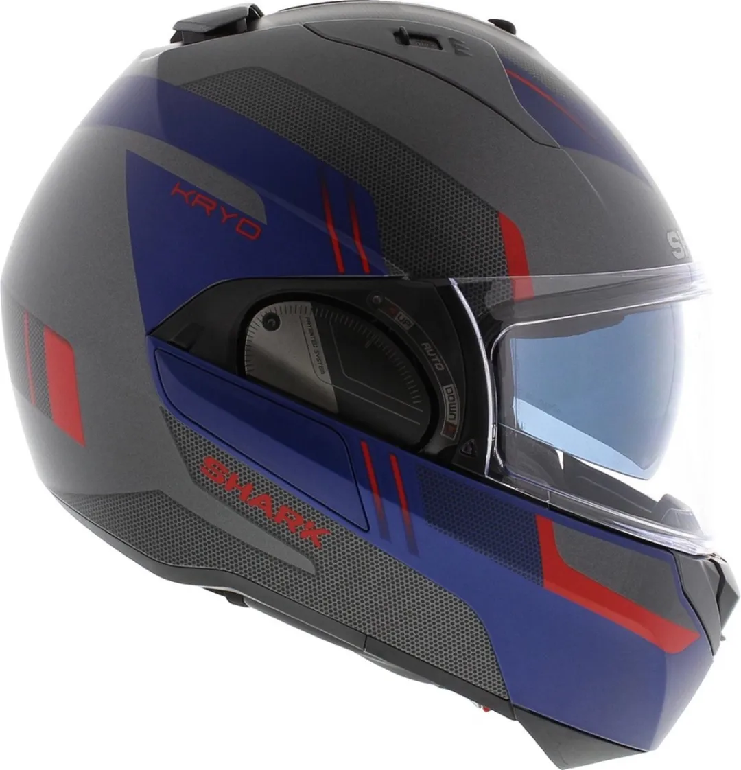 Shark Evo ES Kryd Mat Antraciet/Blauw/Rood ABR Systeemhelm - XS