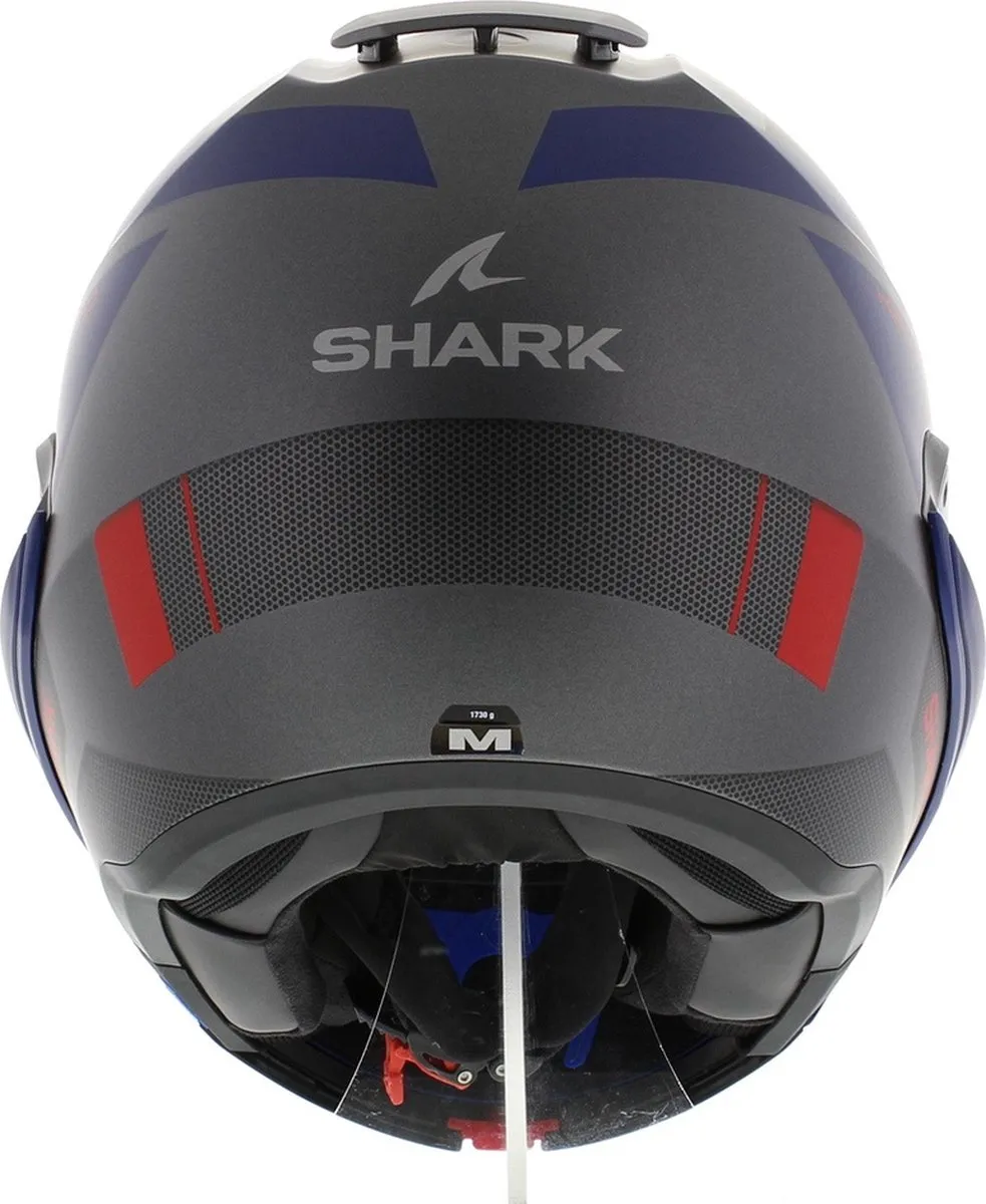 Shark Evo ES Kryd Mat Antraciet/Blauw/Rood ABR Systeemhelm - XS