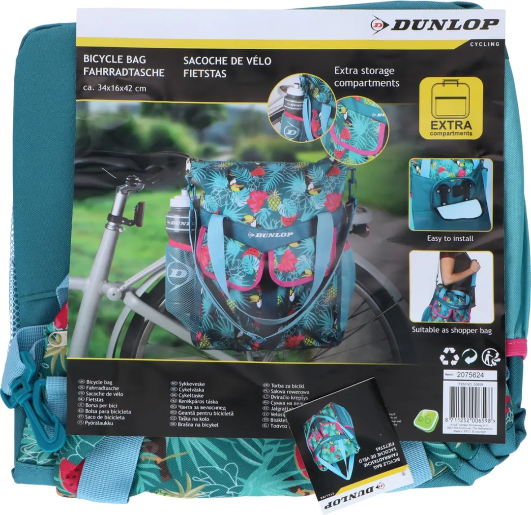 Dunlop Fietstas Rugzak 2in1 20L - Tropische Print