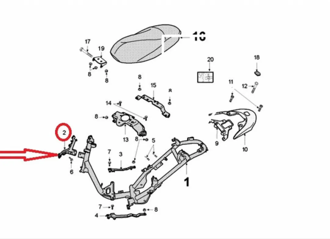 Peugeot 50 V-Clic Support Infotablier Voor - 759387