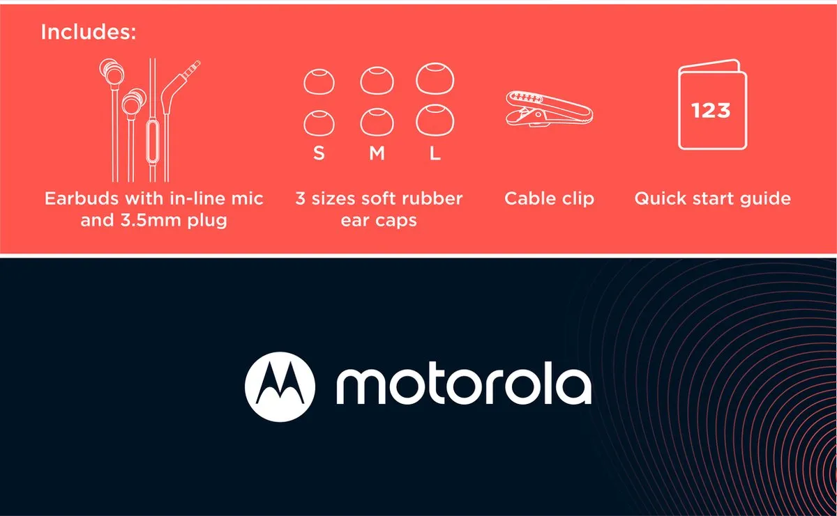 Motorola 3-S In-Ear Koptelefoon - Zwart