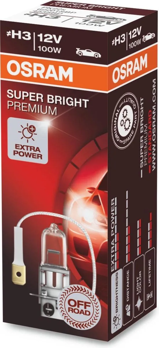 Osram H3 12V 100W Autolamp - Wit - afbeelding 3 van 6