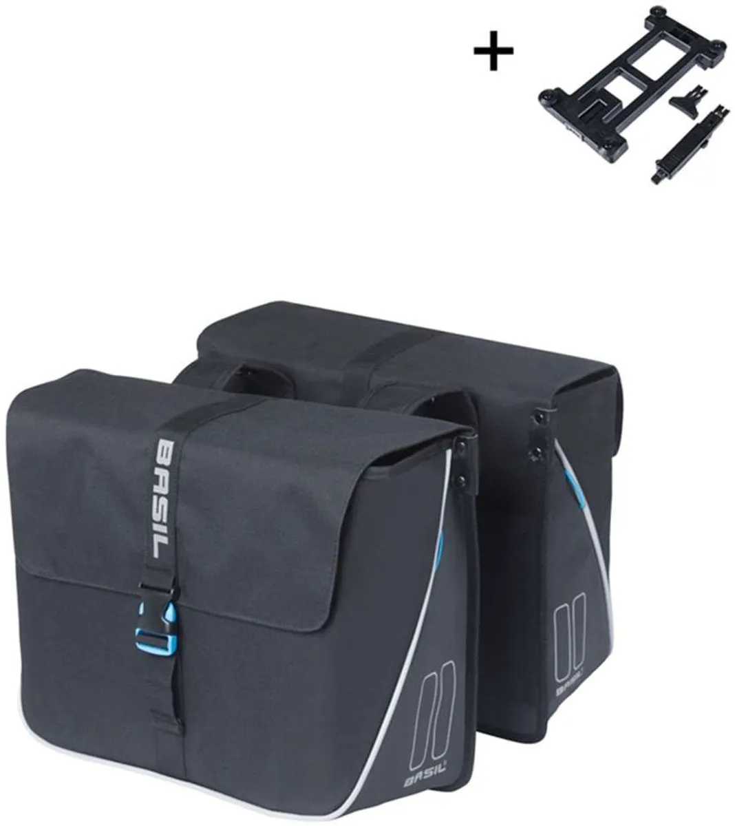 Basil Forte Dubbele Fietstas MIK 35L - Zwart