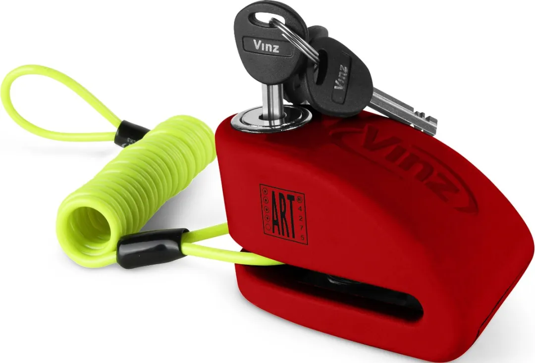 VINZ Pico Schijfremslot met Alarm BIS750-Red - Rood - afbeelding 6 van 6